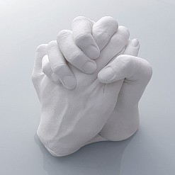 Handabdruck Set für eine 3D-Skulptur von 2 Händen