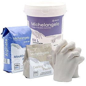 Handabdruck Set für eine 3D-Skulptur von 2 Händen