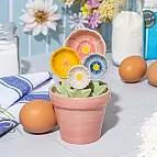 Blumenförmige Messlöffel mit Blumentopf