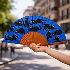 Origineller Fächer mit Kätzchenaufdruck