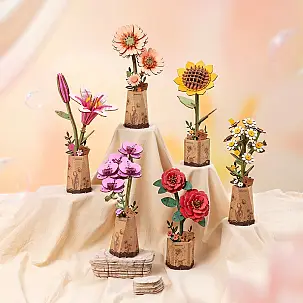 Bausatz für die Montage einer Holzblume