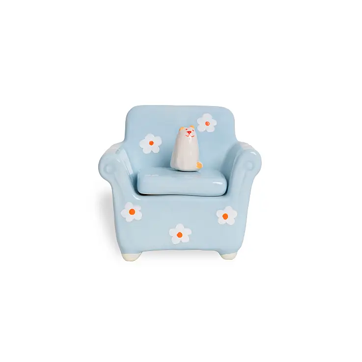 Blaues Blumensofa