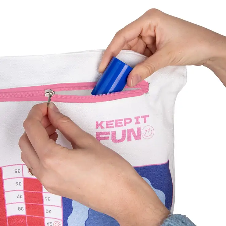Tasche mit Reißverschluss zur Aufbewahrung der Teile