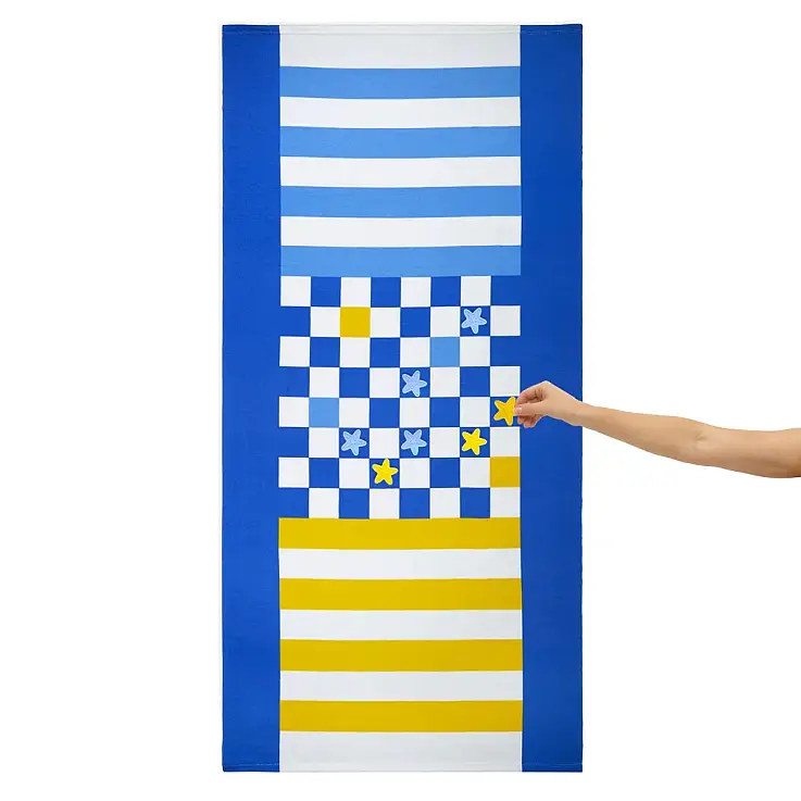 Originelles Strandtuch aus der „Checkers“-Kollektion in Blau