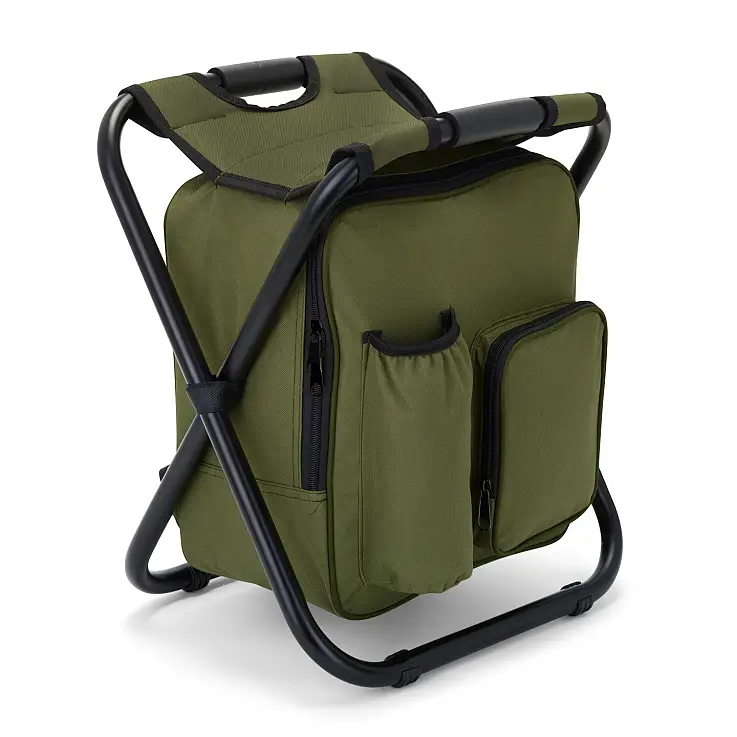 Er kann als Rucksack, Kühltasche und Stuhl verwendet werden